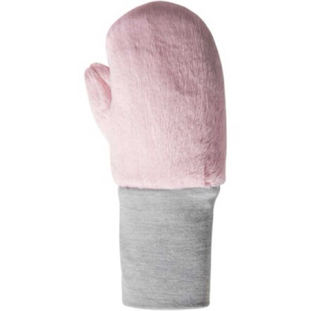 NORTH FACE 3T Pink Minky Osilito Mitt Mittens Thumbs Gray Elastic Band Skiing - Picture 2 of 6
